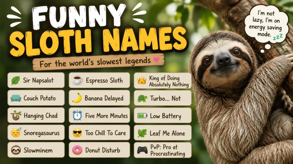 Funny Sloth Names